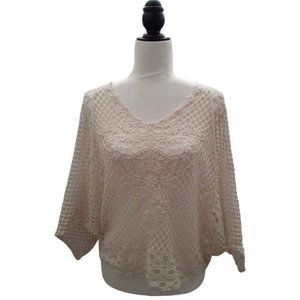 Crochet Lace Dolman Batwing Boho Top